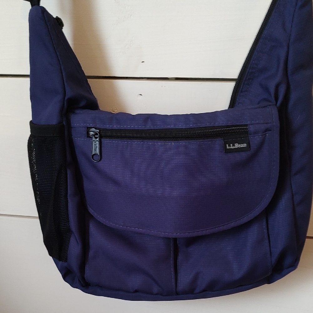 L.L. Bean Dark Purple Messenger Bag - Picture 1 of 3